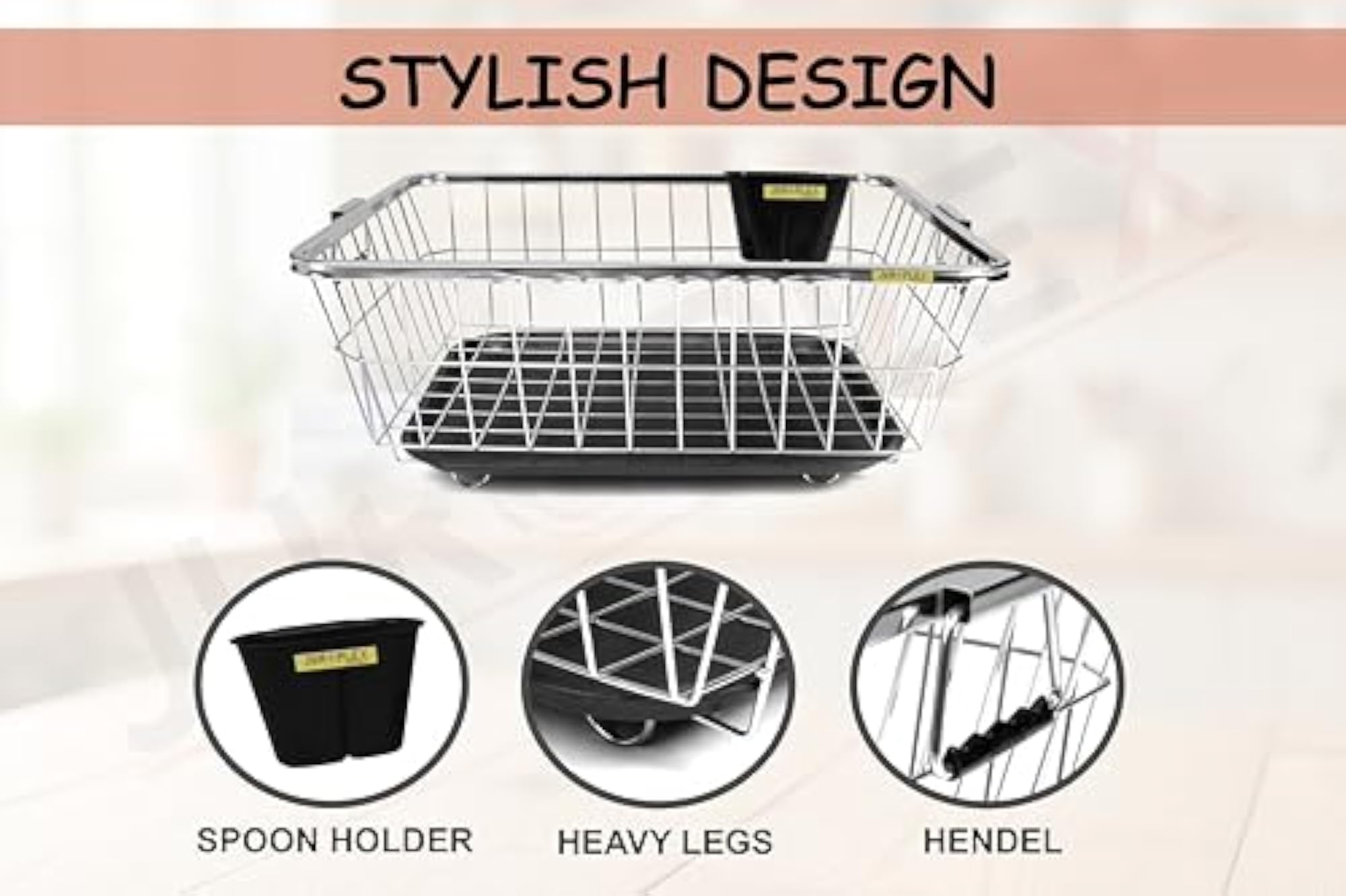 Stainless Steel Dish Drainer Basket for Kitchen Utensils